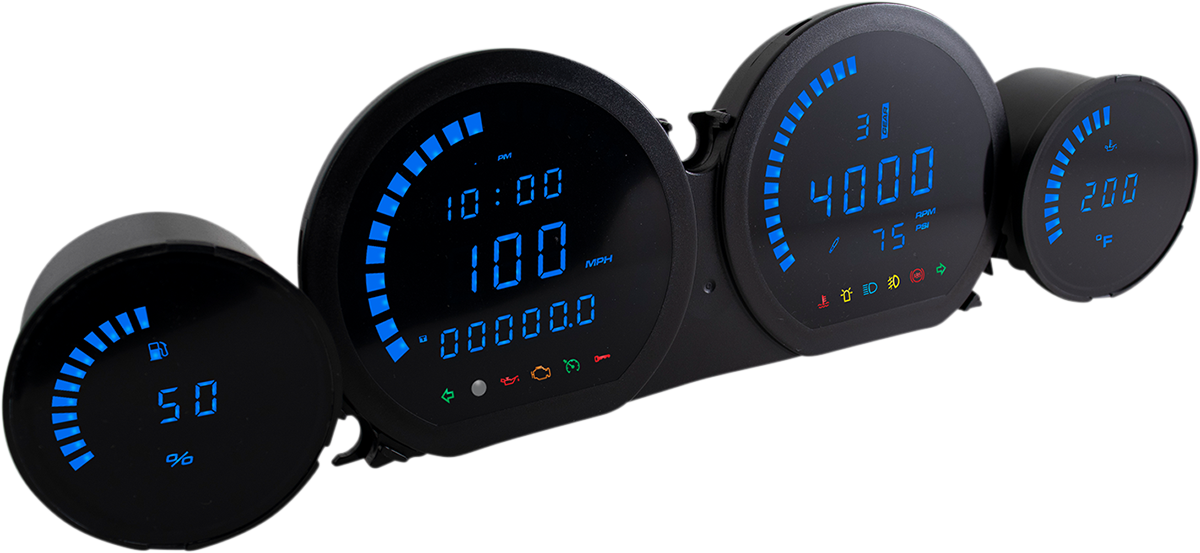 HD-03 Four-Piece Gauge Kit - Blue Display