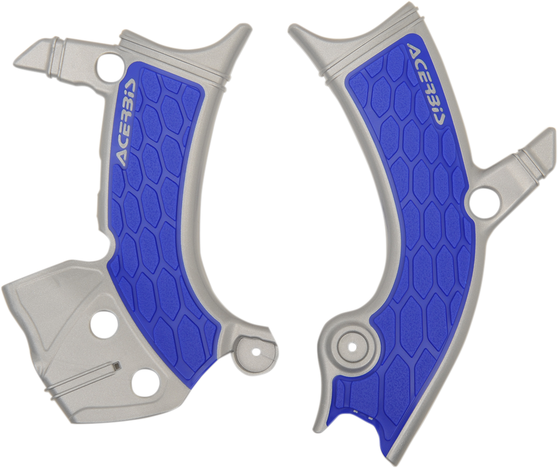 X-Grip Frame Guards - Silver/Blue - YZF/WRF