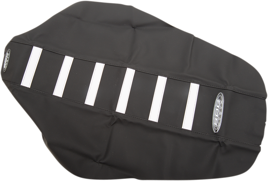 6-Ribbed Seat Cover - White/Black - YZ 85