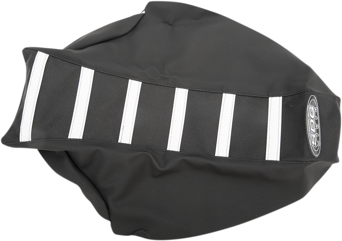 6-Ribbed Seat Cover - White/Black - YZ 450