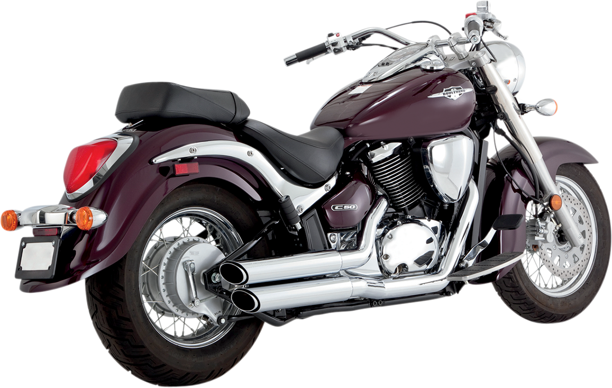 Staggered Twin Slash Exhaust - Chrome