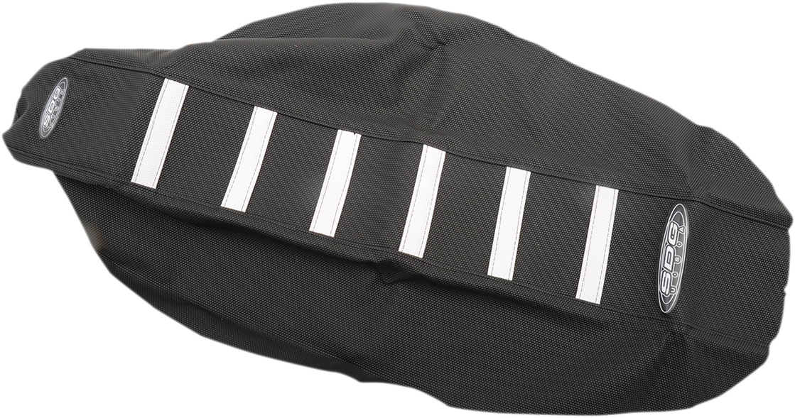 6-Ribbed Seat Cover - White/Black - RMZ 450