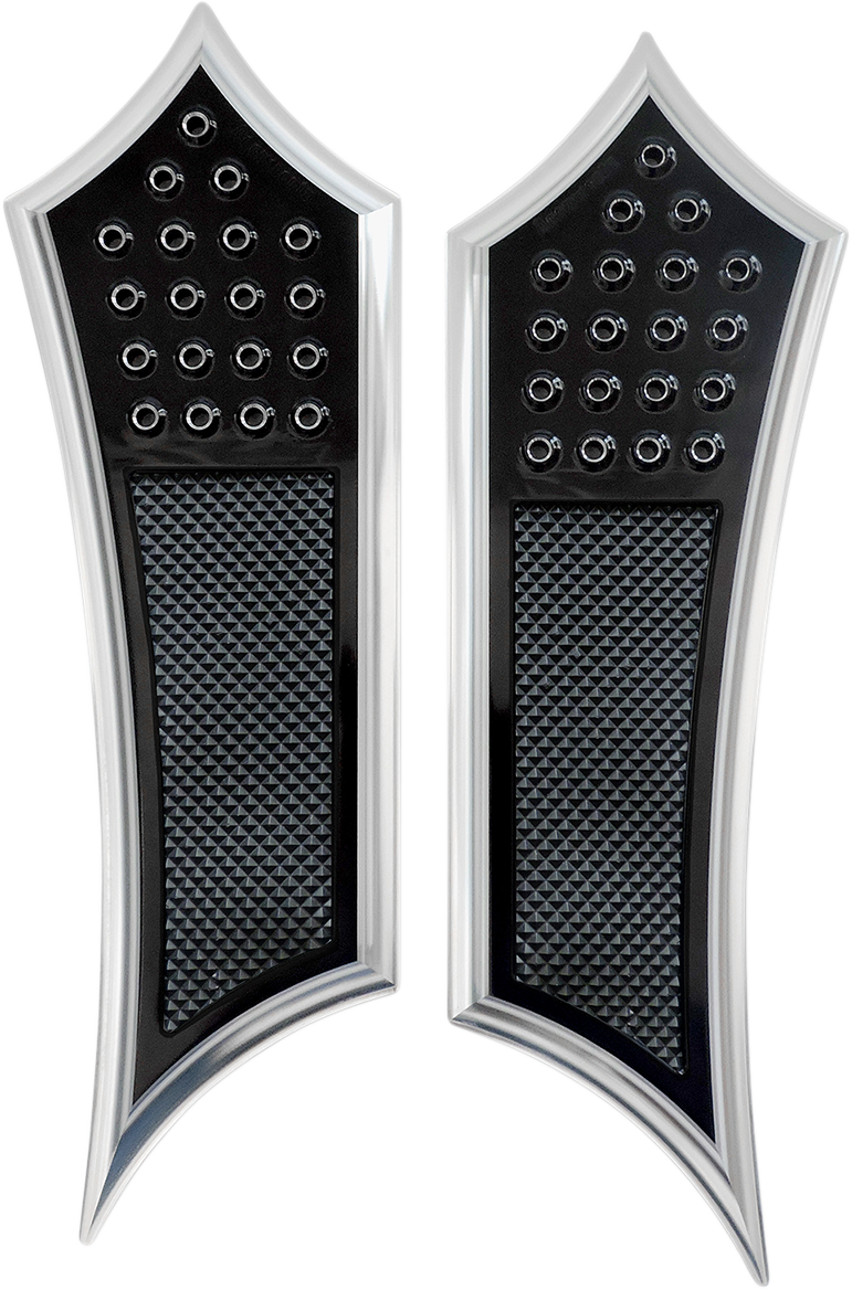 Front Floorboards - Extended - Black/Silver - Drilled - Instigator - FL