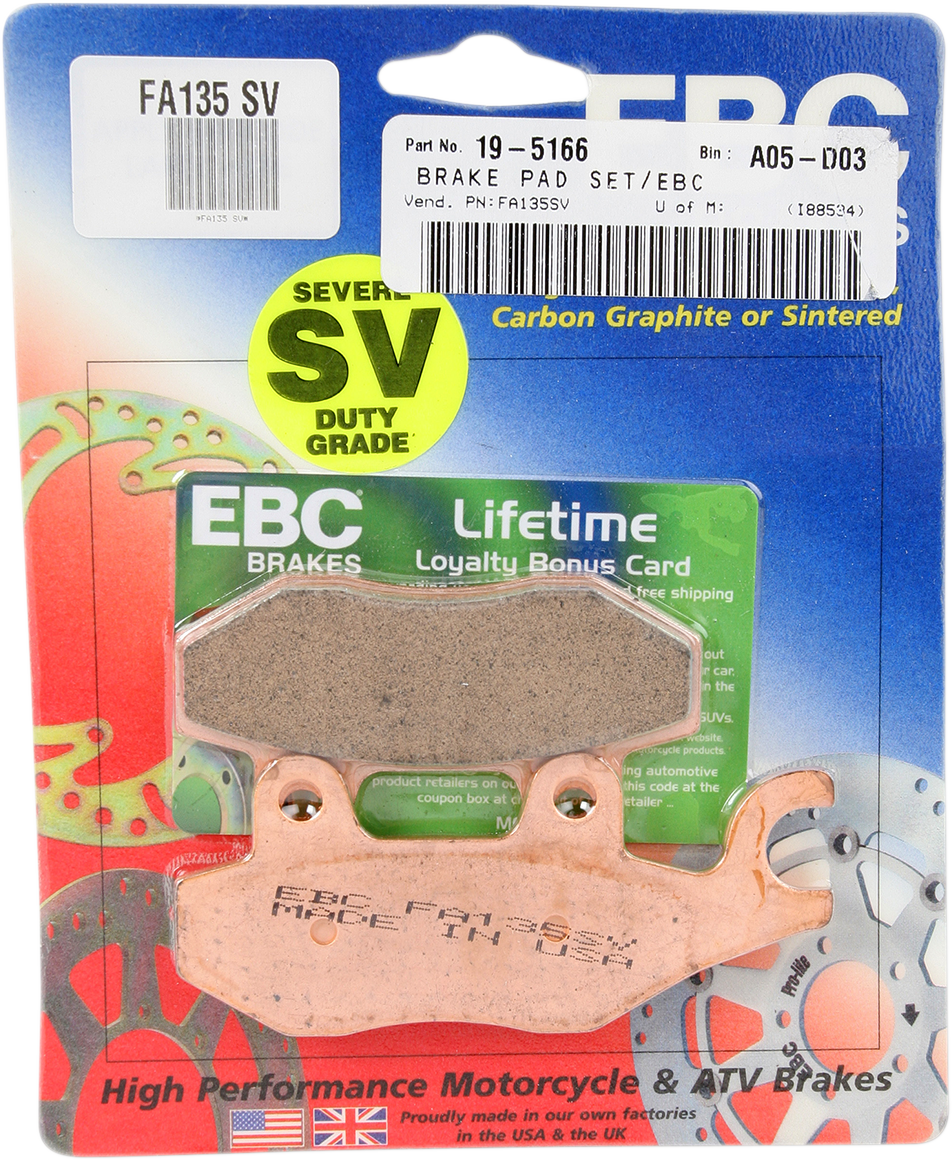 SV Severe Duty Brake Pads - FA135SV