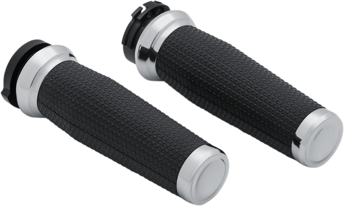 Chrome Thresher Grips for Cable Harley Davidson