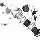DS 450 EFI Коллектор воздухозаборника и корпус дросселя