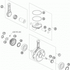FE 390 Engine Коленвал и поршень