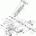 W878127 TRAIL BOSS 4X4 Swing arm weldment & rear shock assembly