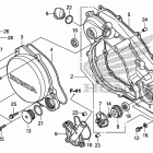 CRF250R Правая крышка двигателя и водяная помпа