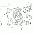 ATV 700 DIESEL EFT GREEN Crankcase, crankshaft support, and oil filter assemblies