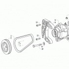 ATV 700 Diesel External alternator and drive pulley assemblies