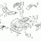 ATV 400 CR Front body, rack, and headlight assembly