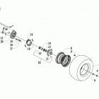 ATV 150 Front wheel and brake assemblies