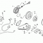 ATV 300 Starter motor, magneto, and oil pump assembly