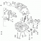 TBX 700 Cylinder head and camshaft  /  valve  assembly