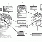 TRX500FA Лейбл предостережения