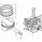 TRX450ER Коленчатый вал и поршни