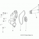 A17SUH57N5 SPORTSMAN 570 EFI UTE Engine, waterpump impeller and cover