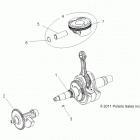 A17SWE57A1 SPORTSMAN 570 EFI X2 EPS Engine, crankshaft, piston and balance shaft