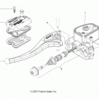 A13CF76FF SPORTSMAN FOREST 800 6X6 Brakes, front brake lever and lh master cylinder