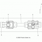 A13CF76FF SPORTSMAN FOREST 800 6X6 Drive train, rear prop shaft