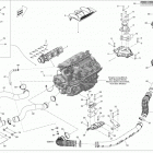 RXT 260 (RS) (17CA, 17CB) Опора двигателя и глушитель воздухозаборника