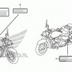 VT750CS Лейбл предостережения