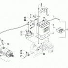 Wildcat Battery and starter motor assembly