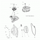 A17DAE57AM ACE 570 SP Engine, stator cover and flywheel