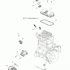 R14WH76AA RANGER 800 CREW Engine, throttle body and valve cover