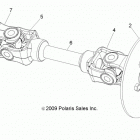 R16RAA76AA/AJ RGR 800 6X6 Drive train, rear prop shaft