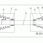 R13WH76AG/AR/EAH/EAI RANGER 800 CREW Передний приводной вал