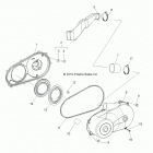 R13RH45AG RANGER 400 MIDSIZE Drive train, clutch cover