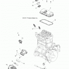 R13WH76AG/AR/EAH/EAI RANGER 800 CREW Engine, throttle body and valve cover