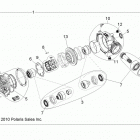 R13VH76AC/AD/AN/AS/EAI RZR 800 EFI Drive train, front gearcase internals 1332842