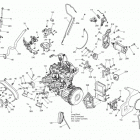 GSX SE 600HOE 01- engine and engine support 600