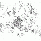 MXZ TNT 600HOE XP 01- engine and engine support 600