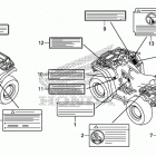 TRX500FA6 Лейбл предостережения