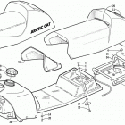 MOUNTAIN CAT 800 Gas tank, seat, and taillight assembly (le)