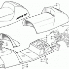 POWDER SPECIAL 600 Gas tank, rack, seat, and taillight assembly