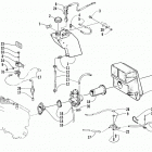 BEARCAT 340 Карбюратор, топливный насос, масляный бак, и глушитель