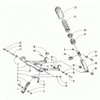 EXT 580 EFI Rear suspension  /  front arm assembly