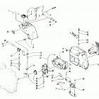 EXT 580 Карбюратор, топливный насос, масляный бак, и глушитель