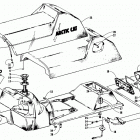 EXT 580 Gas tank, seat, and taillight assemblies