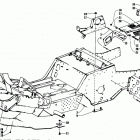 EXT 580 Front frame, footrest, and clutch shield assembly