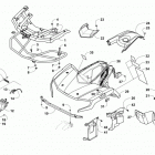 ATV ALTERRA 450 Red (US), Green (US) Front body, rack, and headlight assembly