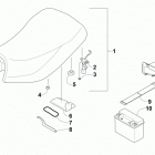 ATV 300 2X4 UTILITY  Green (US) Seat, battery, and tool kit assemblies