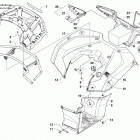 ATV ALTERRA 700  Red (US), Red Intl (OS) Rear rack, body panel, footwell and taillight assemblies