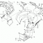 ATV ALTERRA 500 XT EPS WHITE Rear rack, body panel, footwell, and taillight assemblie...