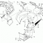 ATV XR 700 EFT GREEN Rear rack, body panel, footwell, and taillight assemblie...